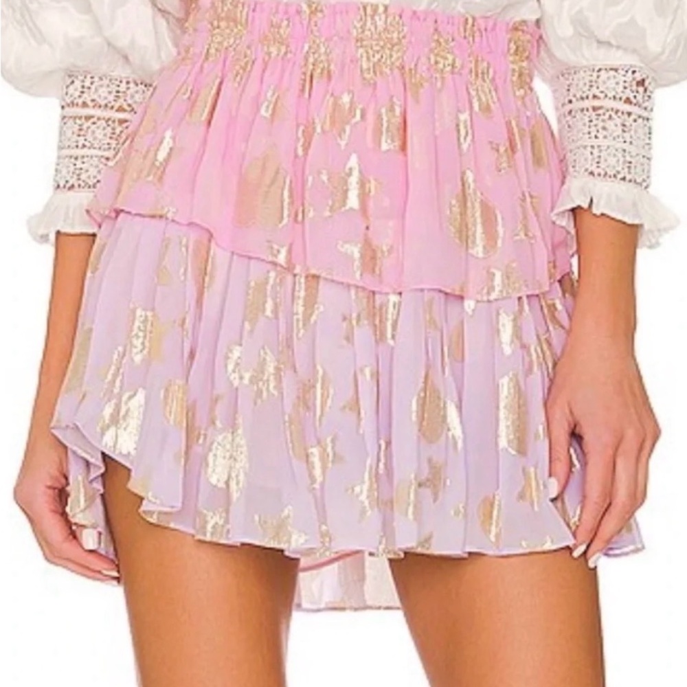 LoveShackFancy stars tiered mini skirt size P